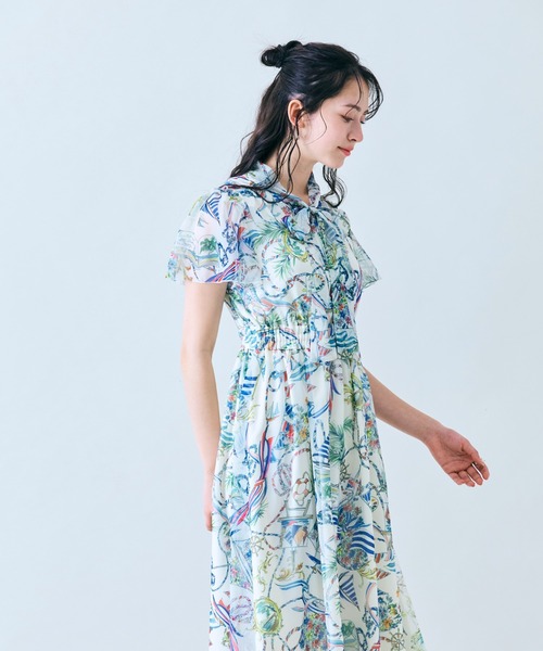 Audie a Muses(オーディアミューズ)の「マリンPTリボンタイワンピース(ワンピース・レディース・ネイビー/オフホワイト・42/40/38)」の12枚目の写真