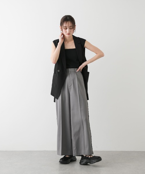 セール】サイドフリルタックスラックス（スラックス）｜SENSE OF