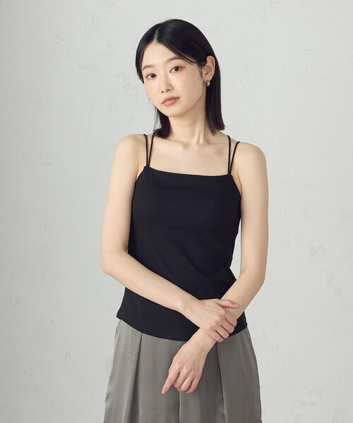 COMME CA ISM（コムサイズム）の「カップ付きダブルストラップ　キャミソール（キャミソール・レディース・オフホワイト/ブラック・MEDIUM/LARGE）」の7枚目の写真