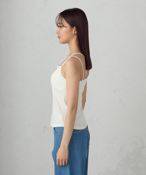 COMME CA ISM（コムサイズム）の「カップ付きダブルストラップ　キャミソール（キャミソール・レディース・オフホワイト/ブラック・MEDIUM/LARGE）」の9枚目の写真