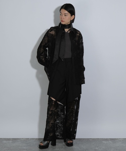 HARE(ハレ)の「レースカットアウトパンツ(HARE)(その他パンツ・レディース・ブルー/ブラック・FREE)」の12枚目の写真