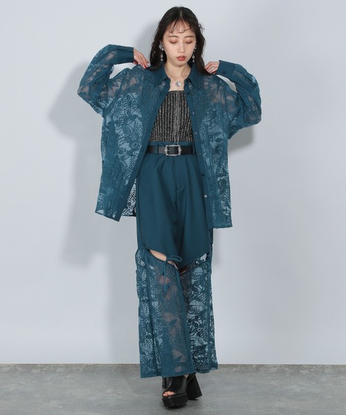 HARE(ハレ)の「レースカットアウトパンツ(HARE)(その他パンツ・レディース・ブルー/ブラック・FREE)」の8枚目の写真