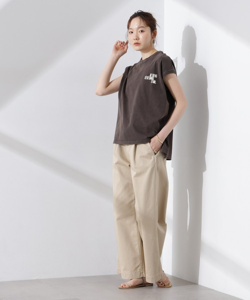 upperhights(アッパーハイツ)の「upper hights/BIG NO SLEEVE TEE(Tシャツ/カットソー・レディース・オフホワイト/ブラウン/スミクロ・1)」の8枚目の写真