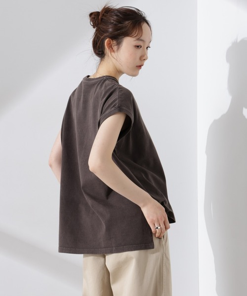 upperhights(アッパーハイツ)の「upper hights/BIG NO SLEEVE TEE(Tシャツ/カットソー・レディース・オフホワイト/ブラウン/スミクロ・1)」の6枚目の写真