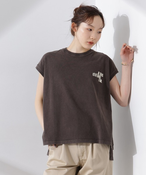 upperhights(アッパーハイツ)の「upper hights/BIG NO SLEEVE TEE(Tシャツ/カットソー・レディース・オフホワイト/ブラウン/スミクロ・1)」の7枚目の写真