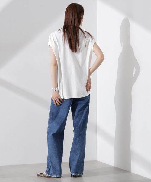 upperhights(アッパーハイツ)の「upper hights/BIG NO SLEEVE TEE(Tシャツ/カットソー・レディース・オフホワイト/ブラウン/スミクロ・1)」の17枚目の写真