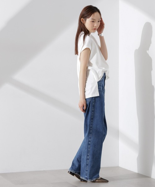 upperhights(アッパーハイツ)の「upper hights/BIG NO SLEEVE TEE(Tシャツ/カットソー・レディース・オフホワイト/ブラウン/スミクロ・1)」の18枚目の写真