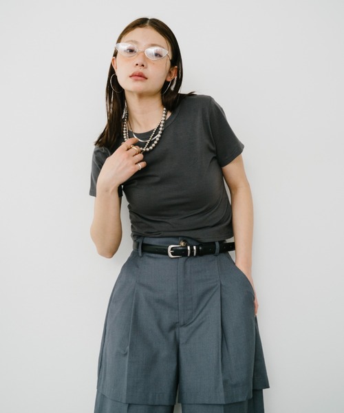 HANNE(アン)の「【Mikako collaboration】ミニハートエンブロイダリーTEE(Tシャツ/カットソー・レディース・グレー系1/ホワイト系1/ホワイト系2/グレー系2・SMALL/MEDIUM)」の18枚目の写真