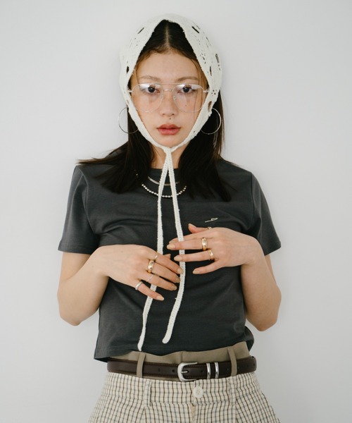 HANNE(アン)の「【Mikako collaboration】ミニハートエンブロイダリーTEE(Tシャツ/カットソー・レディース・グレー系1/ホワイト系1/ホワイト系2/グレー系2・SMALL/MEDIUM)」の11枚目の写真