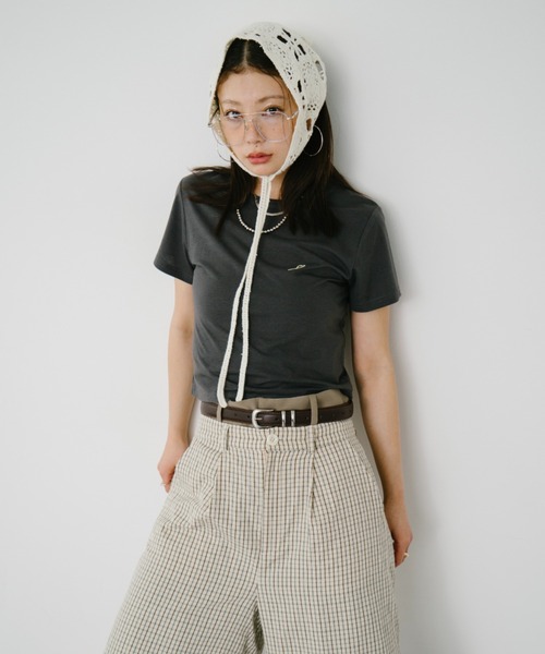 HANNE(アン)の「【Mikako collaboration】ミニハートエンブロイダリーTEE(Tシャツ/カットソー・レディース・グレー系1/ホワイト系1/ホワイト系2/グレー系2・SMALL/MEDIUM)」の10枚目の写真