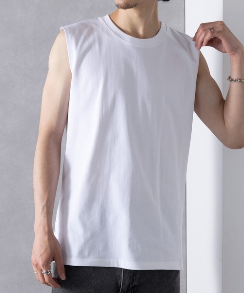 UNIVERSAL OVERALL(ユニバーサルオーバーオール)の「【UNIVERSAL OVERALL】UO 2PパックワイドヘビーウェイトノースリーブTEE UVOP-003B(Tシャツ/カットソー・レディース・ホワイト/グレー/ブラック・S/L/M/XL)」の6枚目の写真