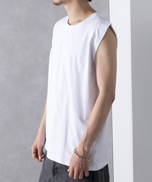 UNIVERSAL OVERALL(ユニバーサルオーバーオール)の「【UNIVERSAL OVERALL】UO 2PパックワイドヘビーウェイトノースリーブTEE UVOP-003B(Tシャツ/カットソー・レディース・ホワイト/グレー/ブラック・S/L/M/XL)」の7枚目の写真