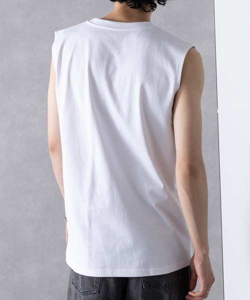 UNIVERSAL OVERALL(ユニバーサルオーバーオール)の「【UNIVERSAL OVERALL】UO 2PパックワイドヘビーウェイトノースリーブTEE UVOP-003B(Tシャツ/カットソー・レディース・ホワイト/グレー/ブラック・S/L/M/XL)」の8枚目の写真
