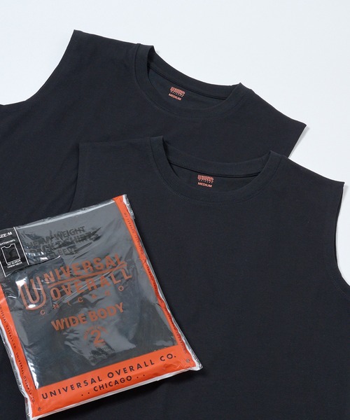 UNIVERSAL OVERALL(ユニバーサルオーバーオール)の「【UNIVERSAL OVERALL】UO 2PパックワイドヘビーウェイトノースリーブTEE UVOP-003B(Tシャツ/カットソー・レディース・ホワイト/グレー/ブラック・S/L/M/XL)」の11枚目の写真