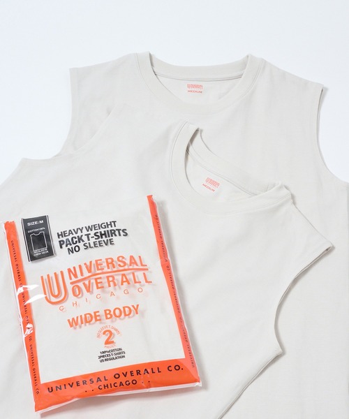 UNIVERSAL OVERALL(ユニバーサルオーバーオール)の「【UNIVERSAL OVERALL】UO 2PパックワイドヘビーウェイトノースリーブTEE UVOP-003B(Tシャツ/カットソー・レディース・ホワイト/グレー/ブラック・S/L/M/XL)」の18枚目の写真