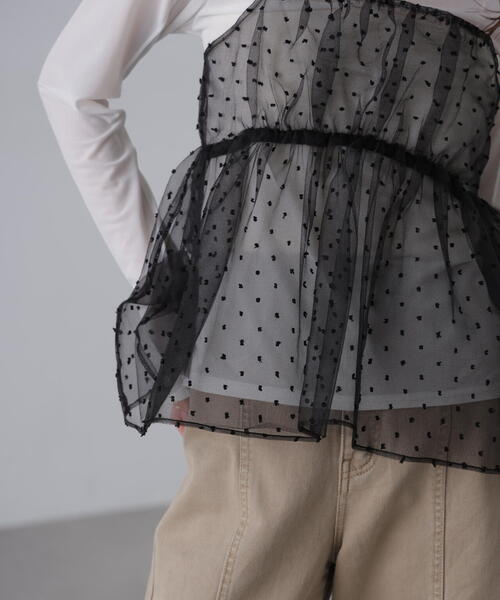 FREE'S MART(フリーズマート)の「◆ドットチュールビスチェ(シャツ/ブラウス・レディース・ブラック/ベージュ・FREE)」の14枚目の写真