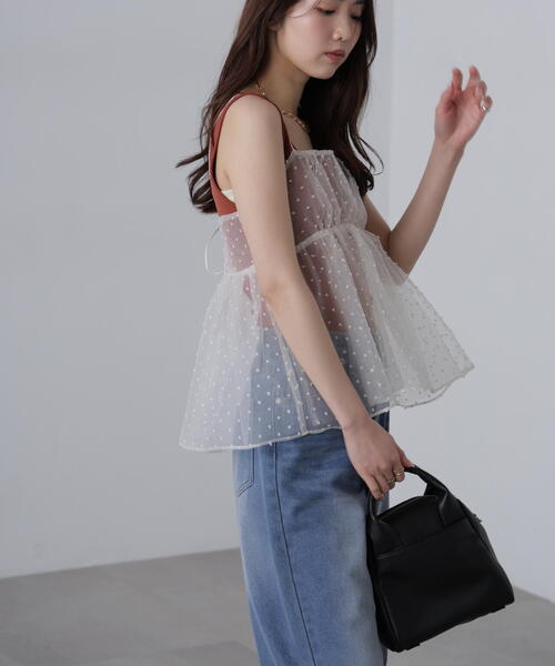 FREE'S MART(フリーズマート)の「◆ドットチュールビスチェ(シャツ/ブラウス・レディース・ブラック/ベージュ・FREE)」の21枚目の写真