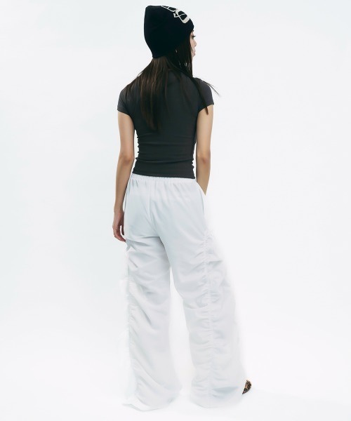 「かわいい～！」 pants nylon セール】Wide with サイドフリル / frills side パンツ