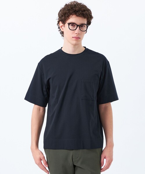 MACKINTOSH PHILOSOPHY(マッキントッシュ フィロソフィー)の「ベアスムース 五分袖ポケットTシャツ(Tシャツ/カットソー・メンズ・ホワイト/ブルー系その他3/ダークネイビー/ピンク・38/40)」の3枚目の写真