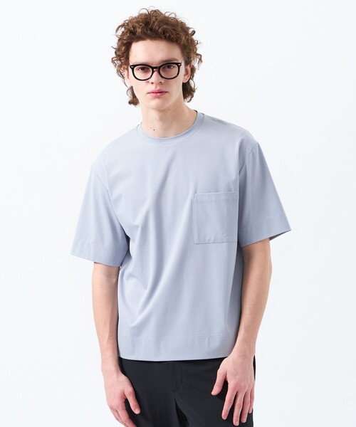 MACKINTOSH PHILOSOPHY(マッキントッシュ フィロソフィー)の「ベアスムース 五分袖ポケットTシャツ(Tシャツ/カットソー・メンズ・ホワイト/ブルー系その他3/ダークネイビー/ピンク・38/40)」の4枚目の写真