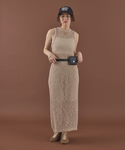 MIRROR STOKE（ミラーストーク）の「【ZOZO限定】SLEEVELESS ONEPIECE/スリーブレスワンピース（ワンピース・レディース・ブラック/ブラウン・MEDIUM）」の6枚目の写真