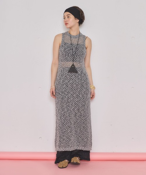 MIRROR STOKE（ミラーストーク）の「【ZOZO限定】SLEEVELESS ONEPIECE/スリーブレスワンピース（ワンピース・レディース・ブラック/ブラウン・MEDIUM）」の7枚目の写真