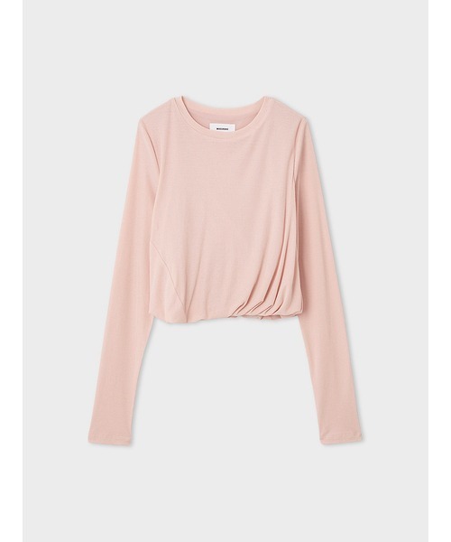 【ミースロエ】ツイスト長袖トップス シンプル クルーネック ホワイト セール】ﾂｲｽﾄ長袖TOPS（Tシャツ/カットソー）｜MIESROHE