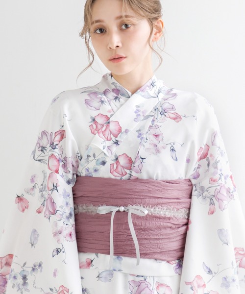 Dita(ディータ)の「フリルリボンかざり紐【W】(和装小物・レディース・ピンク/ネイビー/イエロー/グレー/グレイッシュブルー/アイボリー・FREE)」の16枚目の写真