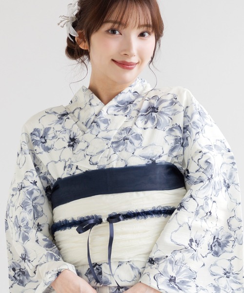 Dita(ディータ)の「フリルリボンかざり紐【W】(和装小物・レディース・ピンク/ネイビー/イエロー/グレー/グレイッシュブルー/アイボリー・FREE)」の17枚目の写真