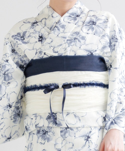 Dita(ディータ)の「フリルリボンかざり紐【W】(和装小物・レディース・ピンク/ネイビー/イエロー/グレー/グレイッシュブルー/アイボリー・FREE)」の18枚目の写真