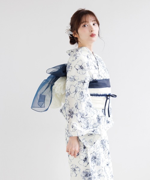 Dita(ディータ)の「フリルリボンかざり紐【W】(和装小物・レディース・ピンク/ネイビー/イエロー/グレー/グレイッシュブルー/アイボリー・FREE)」の20枚目の写真