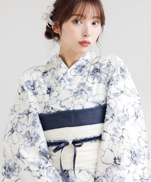 Dita(ディータ)の「フリルリボンかざり紐【W】(和装小物・レディース・ピンク/ネイビー/イエロー/グレー/グレイッシュブルー/アイボリー・FREE)」の21枚目の写真