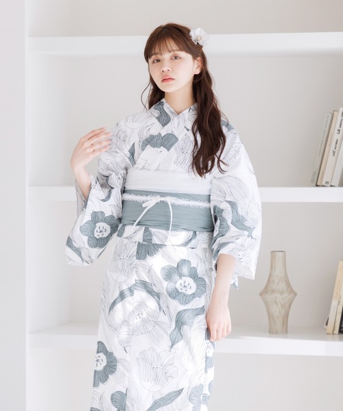 Dita(ディータ)の「フリルリボンかざり紐【W】(和装小物・レディース・ピンク/ネイビー/イエロー/グレー/グレイッシュブルー/アイボリー・FREE)」の10枚目の写真