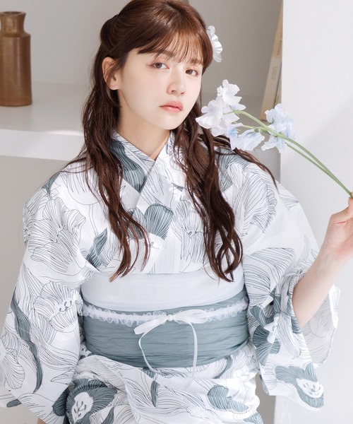 Dita(ディータ)の「フリルリボンかざり紐【W】(和装小物・レディース・ピンク/ネイビー/イエロー/グレー/グレイッシュブルー/アイボリー・FREE)」の11枚目の写真