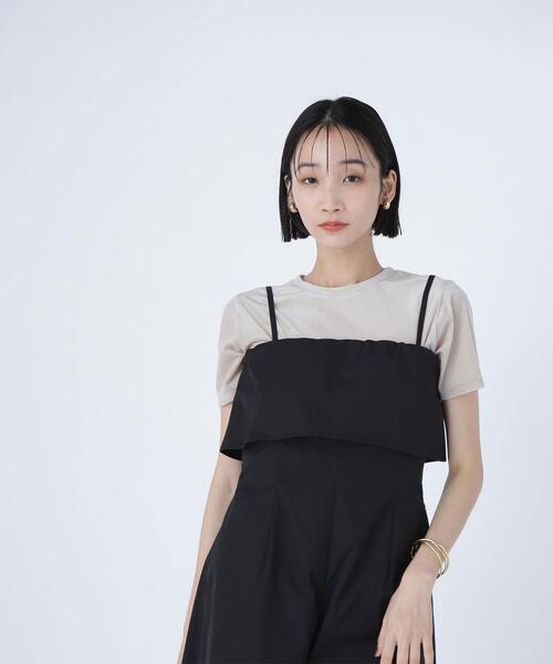 NATURAL BEAUTY BASIC(ナチュラルビューティーベーシック)の「◇ベロアTシャツ(Tシャツ/カットソー・レディース・カーキ/ブラウン/ネイビー/ベージュ・FREE)」の7枚目の写真