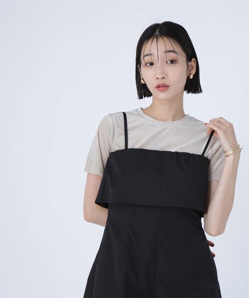 NATURAL BEAUTY BASIC（ナチュラルビューティーベーシック）の「◇ベロアTシャツ（Tシャツ/カットソー・レディース・カーキ/ブラウン/ネイビー/ベージュ・FREE）」の10枚目の写真