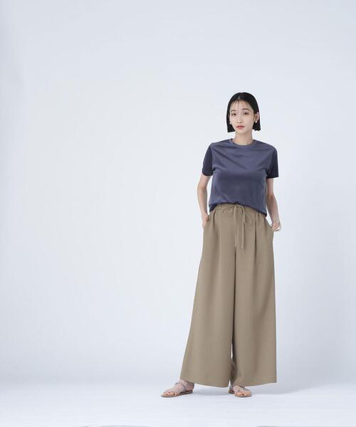 NATURAL BEAUTY BASIC（ナチュラルビューティーベーシック）の「◇ベロアTシャツ（Tシャツ/カットソー・レディース・カーキ/ブラウン/ネイビー/ベージュ・FREE）」の18枚目の写真