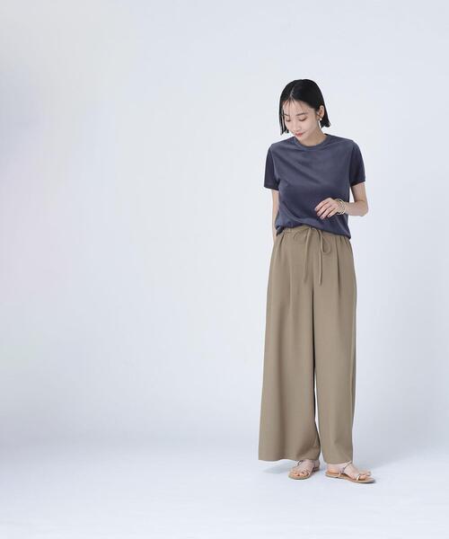 NATURAL BEAUTY BASIC（ナチュラルビューティーベーシック）の「◇ベロアTシャツ（Tシャツ/カットソー・レディース・カーキ/ブラウン/ネイビー/ベージュ・FREE）」の21枚目の写真