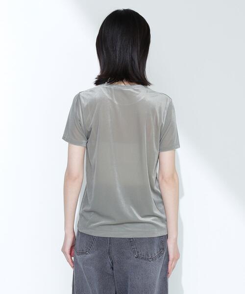 NATURAL BEAUTY BASIC(ナチュラルビューティーベーシック)の「◇ベロアTシャツ(Tシャツ/カットソー・レディース・カーキ/ブラウン/ネイビー/ベージュ・FREE)」の15枚目の写真