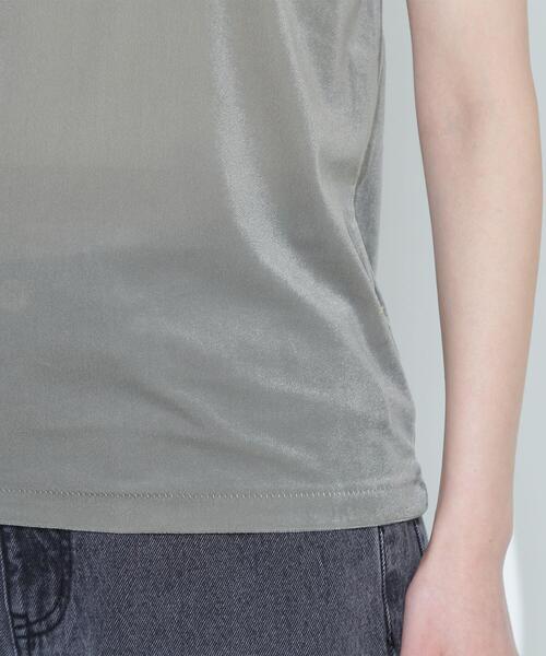 NATURAL BEAUTY BASIC(ナチュラルビューティーベーシック)の「◇ベロアTシャツ(Tシャツ/カットソー・レディース・カーキ/ブラウン/ネイビー/ベージュ・FREE)」の18枚目の写真