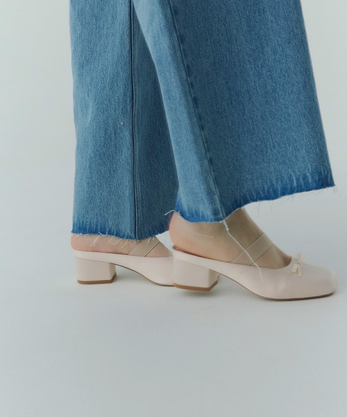 EIMY ISTOIRE（エイミーイストワール）の「サテンリボンミュール（その他シューズ・レディース・ブラック/ピンク・S/M/L）」の3枚目の写真