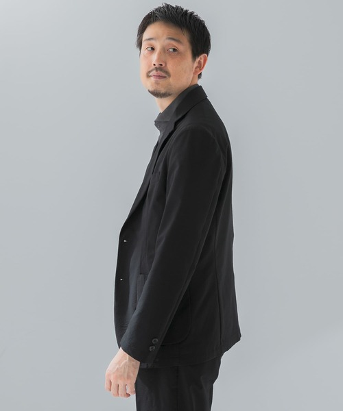 URBAN RESEARCH DOORS（アーバンリサーチドアーズ）の「『イージーケア』LIFE STYLE TAILOR　シアサッカーコンフォータブルジャケット（スーツジャケット・メンズ・ネイビー/ブラック・X-LARGE/LARGE/MEDIUM/SMALL）」の4枚目の写真