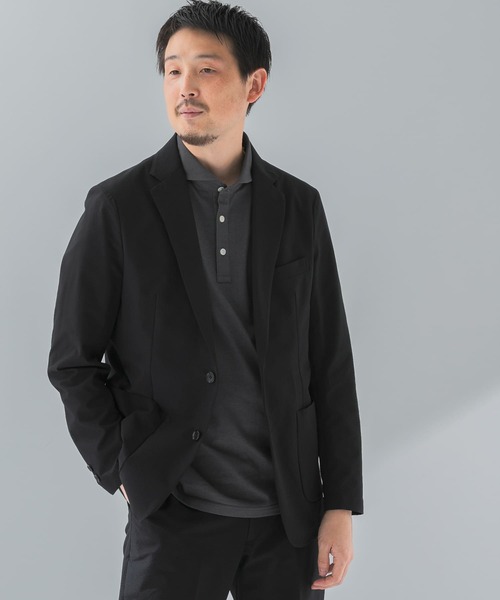 Argue Cultureスーツジャケット黒緑グラデーションストリート セール】『イージーケア』LIFE STYLE TAILOR シアサッカー
