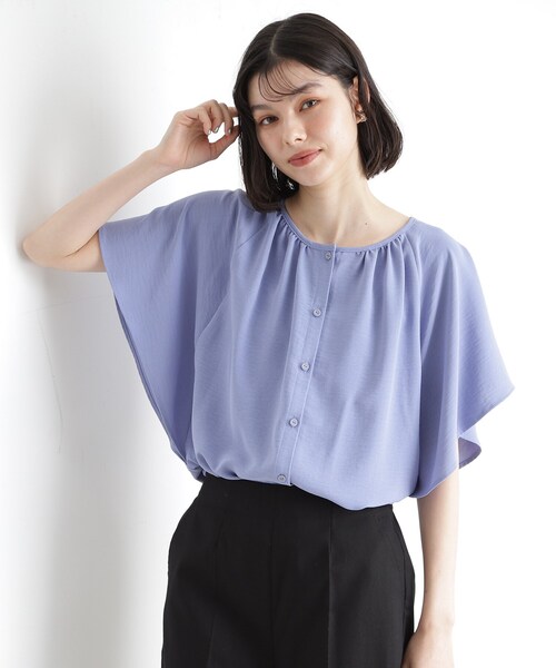 THE SHOP TK (ザ ショップ ティーケー )の「◆袖フレアブラウス【防シワ/接触冷感/洗濯機OK/セットアップ可】(シャツ/ブラウス・レディース・ベージュ/ブラック/ブルー/オフホワイト・13/12)」の17枚目の写真