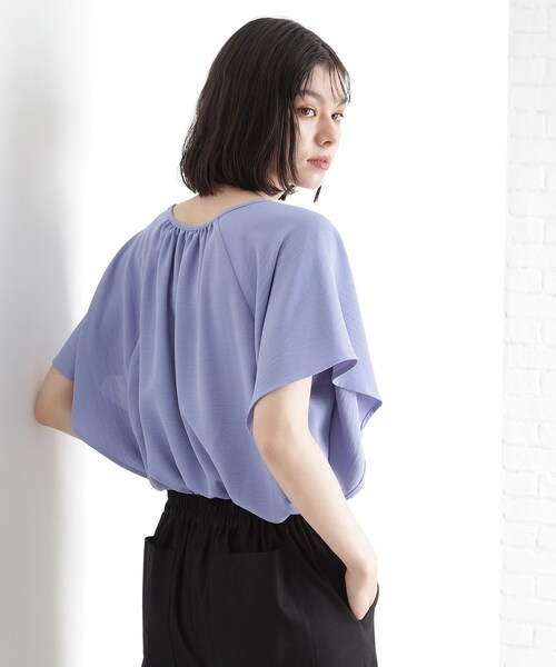 THE SHOP TK (ザ ショップ ティーケー )の「◆袖フレアブラウス【防シワ/接触冷感/洗濯機OK/セットアップ可】(シャツ/ブラウス・レディース・ベージュ/ブラック/ブルー/オフホワイト・13/12)」の18枚目の写真