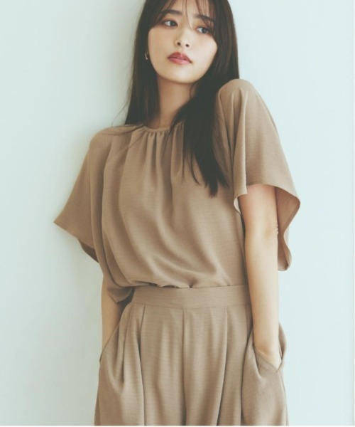 THE SHOP TK (ザ ショップ ティーケー )の「◆袖フレアブラウス【防シワ/接触冷感/洗濯機OK/セットアップ可】(シャツ/ブラウス・レディース・ベージュ/ブラック/ブルー/オフホワイト・13/12)」の3枚目の写真