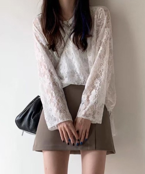 原宿 シースルートップス dazzlin wego セール】WEGO/シースルーシャツトップス/カラフルシアートップス