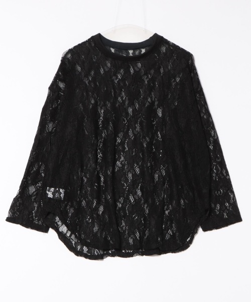 WEGO（ウィゴー）の「WEGO/オーバーサイズシースルーレースレイヤートップス（Tシャツ/カットソー・レディース・ホワイト/ブラック・FREE）」の9枚目の写真