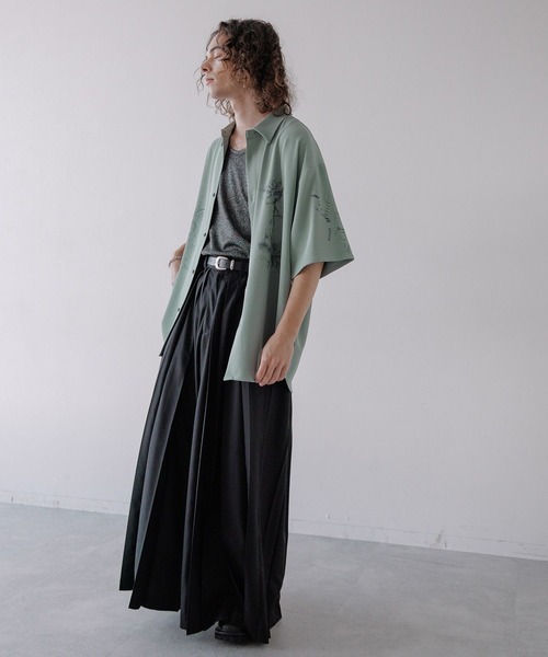 HARE（ハレ）の「ドローイングモチーフシャツ(HARE)（シャツ/ブラウス・メンズ・ブラック/ホワイト/グリーン/ブルー系その他・SMALL/MEDIUM）」の12枚目の写真