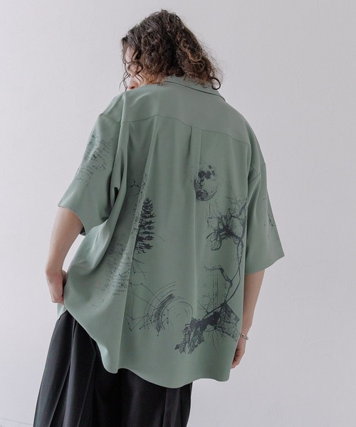 HARE（ハレ）の「ドローイングモチーフシャツ(HARE)（シャツ/ブラウス・メンズ・ブラック/ホワイト/グリーン/ブルー系その他・SMALL/MEDIUM）」の21枚目の写真